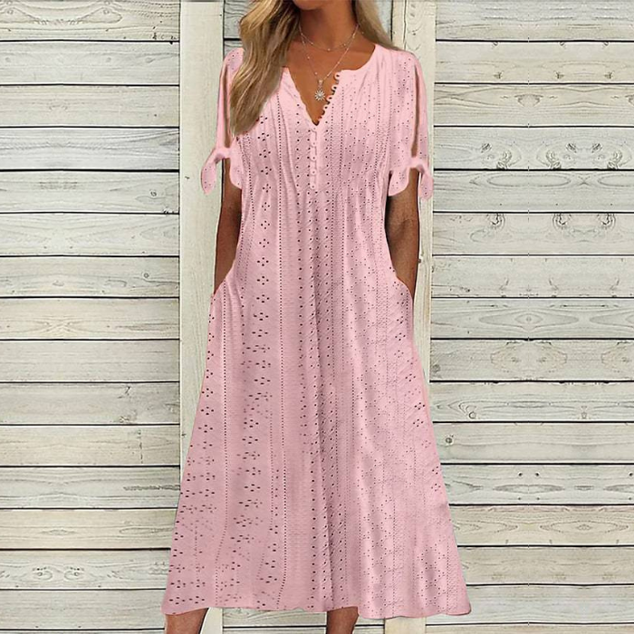 【🏆Žhavý produkt】👗Elegantní a jednoduché jednobarevné šaty - skladem v České republice