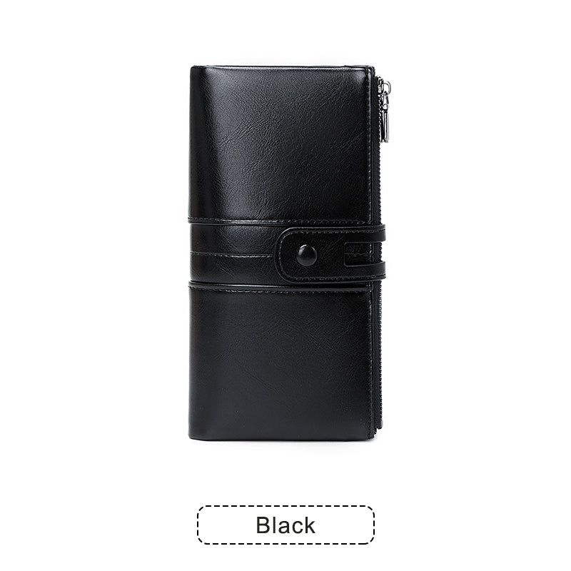 💰 Cartera para teléfono móvil hecha a mano antirrobo de cuero genuino para mujer de nuevo estilo