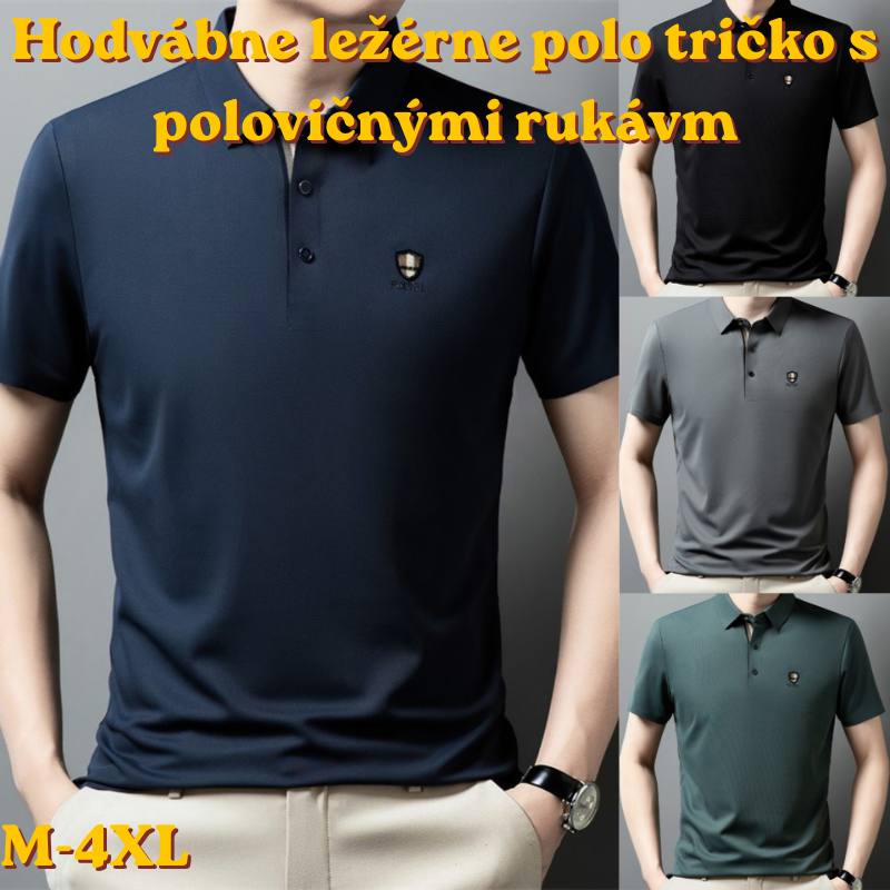 ⏳ Časově omezená nabídka【M-4XL】2026 Hedvábné ležérní polo triko s polovičními rukávy