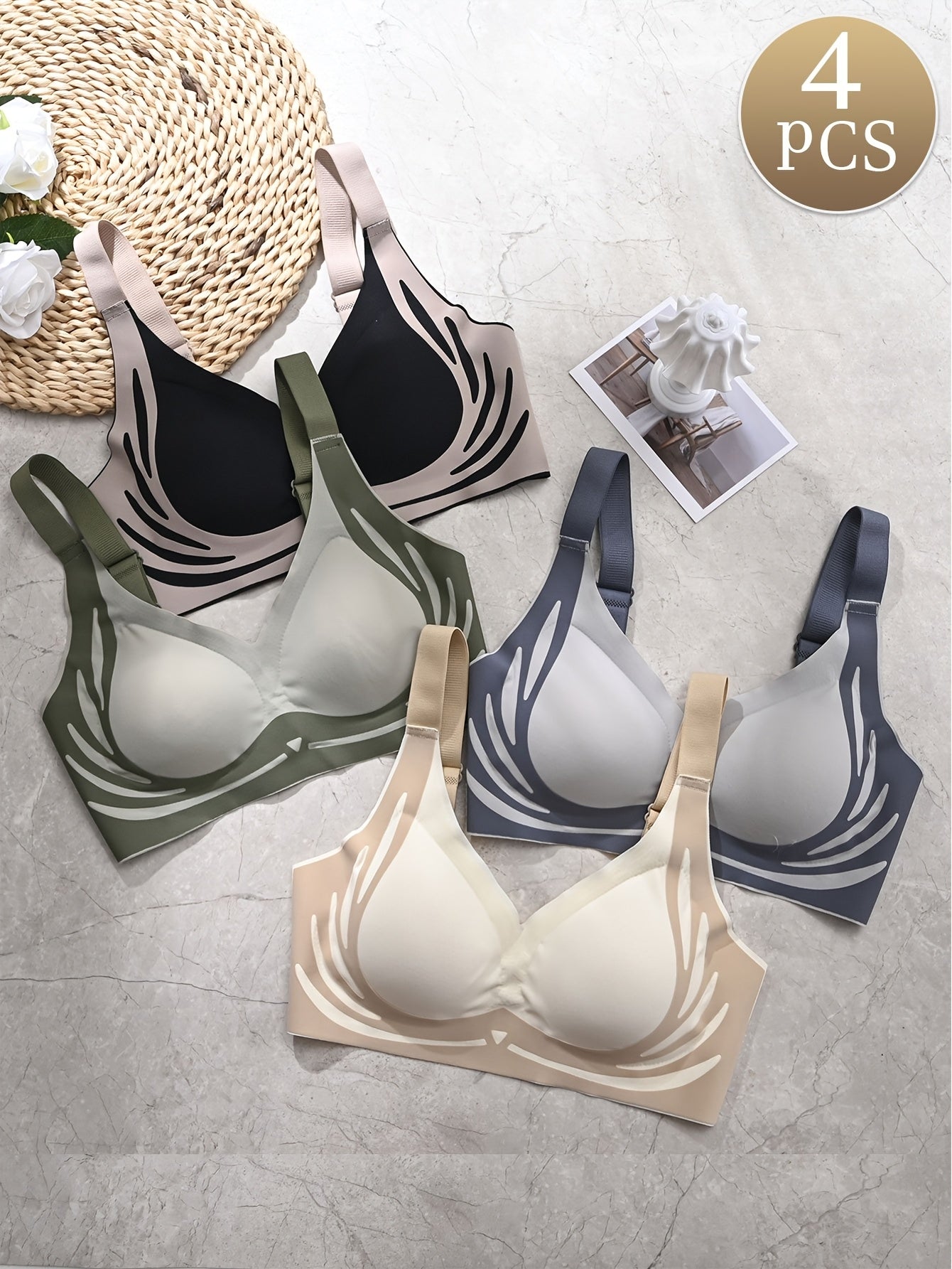 😍【Kupte 2 a získejte 2 zdarma】Dámská podprsenka bez kostic, jednodílný design❤️【40-85 kg】