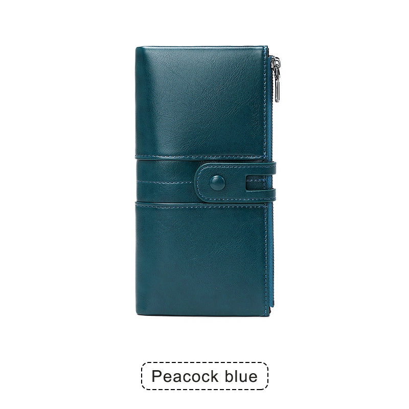 💰 Cartera para teléfono móvil hecha a mano antirrobo de cuero genuino para mujer de nuevo estilo