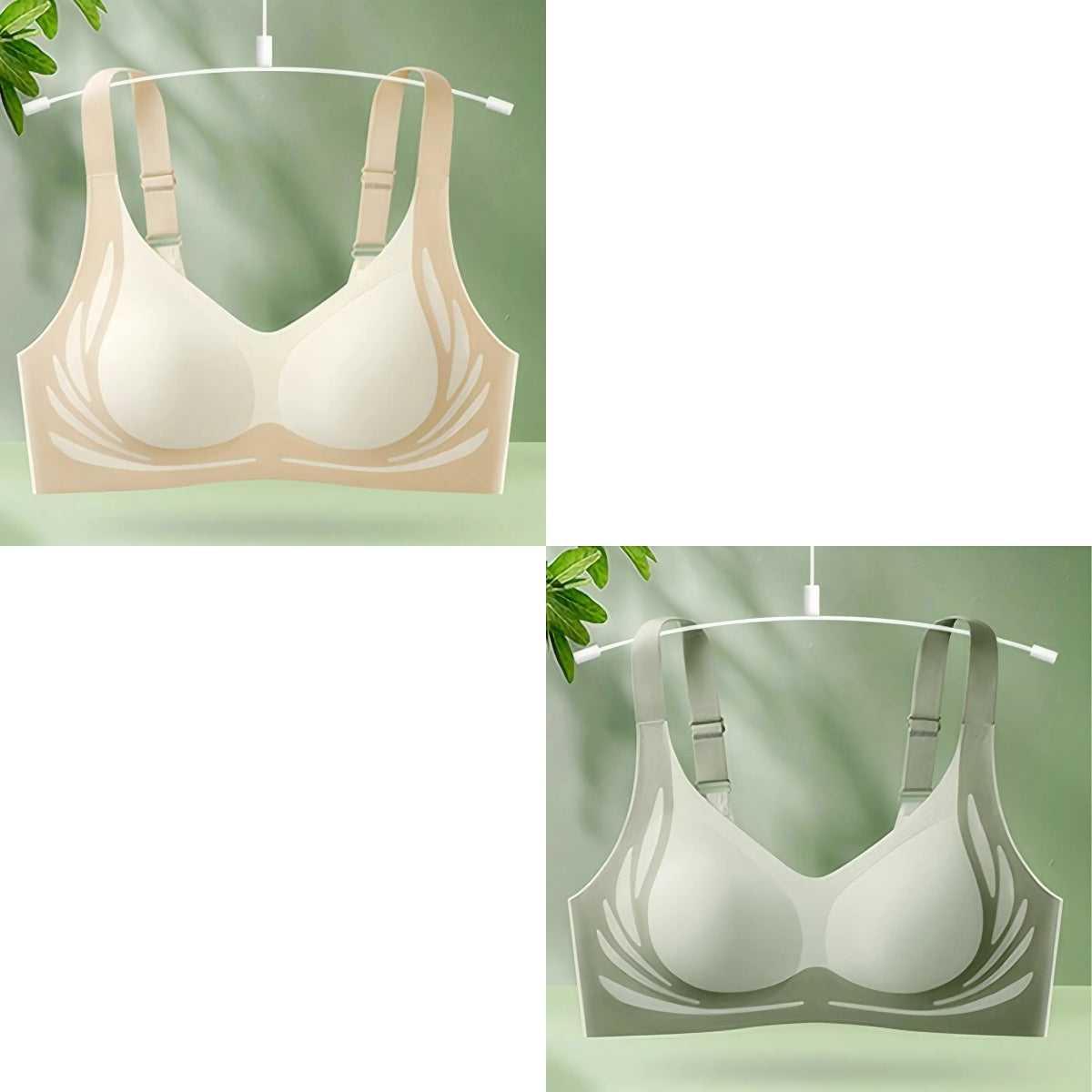 😍【Paquete de 2】Sujetador de una pieza sin aros para mujer ❤️【40-85KG】