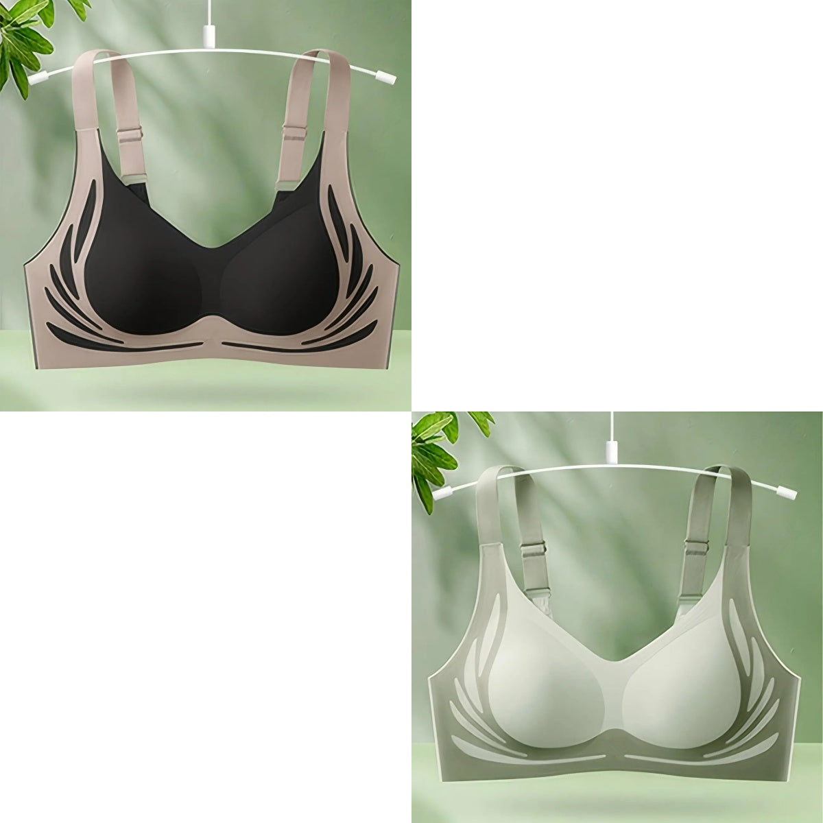 😍【Paquete de 2】Sujetador de una pieza sin aros para mujer ❤️【40-85KG】