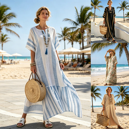 🥻Tyto šaty (S-5XL) jsou naprosto nádherné a perfektní volbou na letní dovolenou. Dlouhý, splývavý střih je elegantní a okouzlující, vhodný jak na procházku po pláži, tak na večerní výlet.