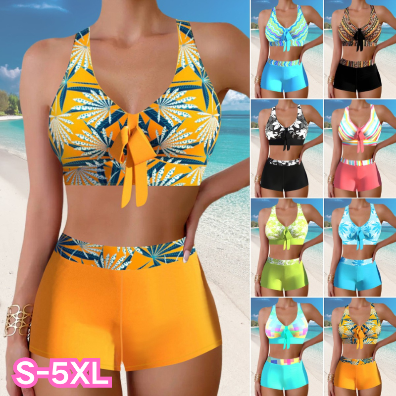 🎁【S-5XL】👙🌴 Nový styl plavek s rozděleným potiskem