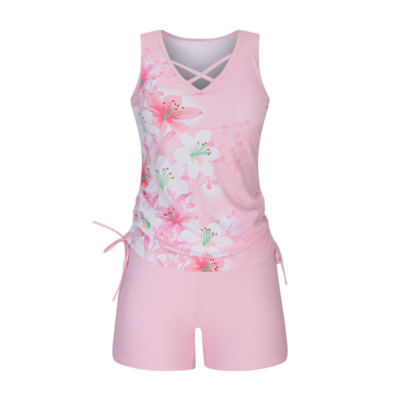 🩱(80-100KG) Potištěné dvoudílné plavky bez ramínek | S-3XL