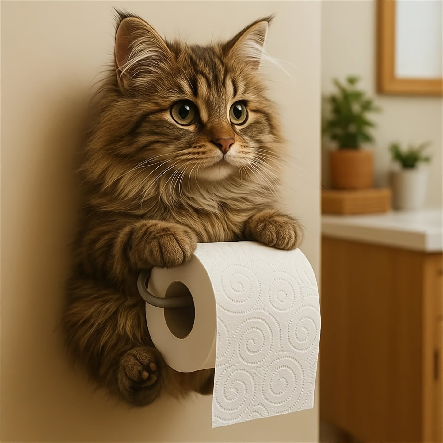 🐱【Žhavé zboží】Držák na toaletní papír s roztomilým kočičím vzorem