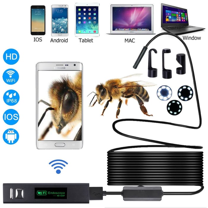 Průmyslový endoskop 3 v 1 s vysokým rozlišením [3,5 m] (typ C, USB, micro USB)