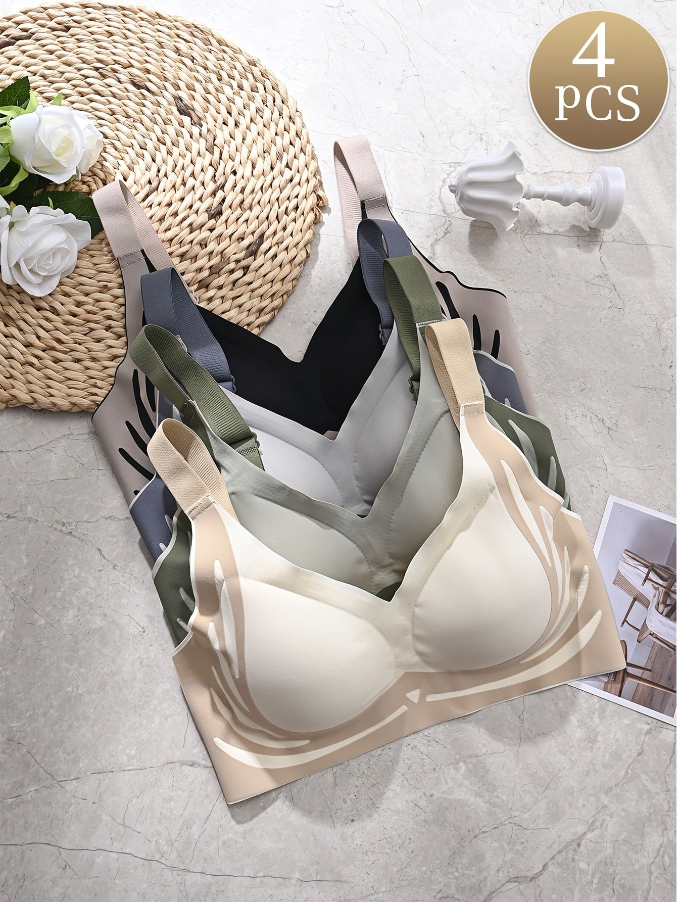😍【Kupte 2 a získejte 2 zdarma】Dámská podprsenka bez kostic, jednodílný design❤️【40-85 kg】