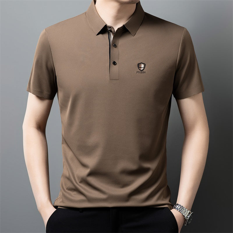 ⏳ Časově omezená nabídka【M-4XL】2026 Hedvábné ležérní polo triko s polovičními rukávy
