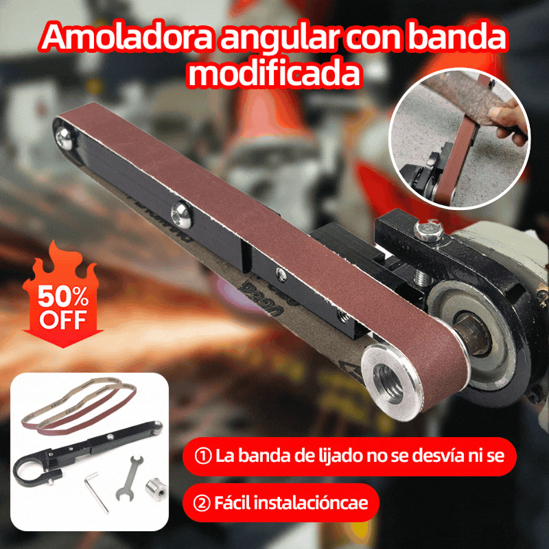 🧰 Lijadora angular de banda [1 juego de lijadora de banda + 15 bandas adicionales]