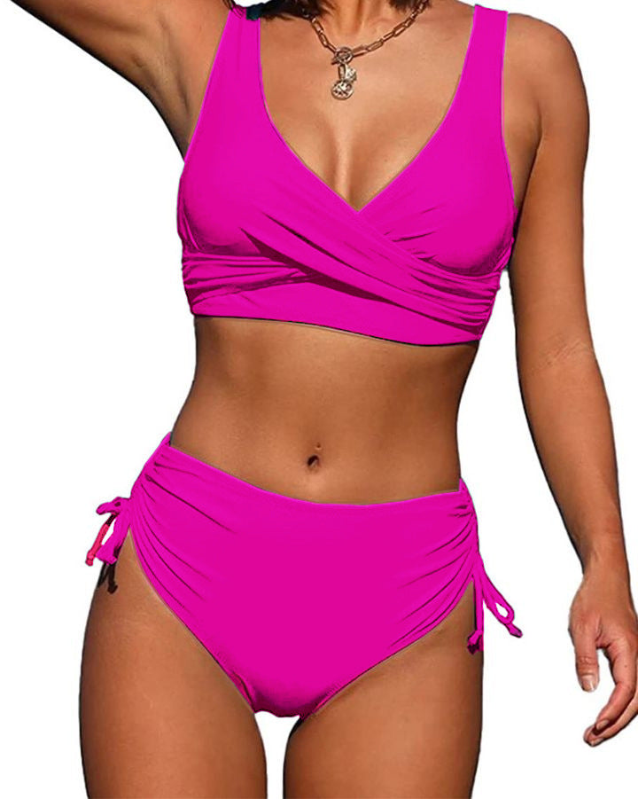 🏖️👙🏖【S–3XL】Dámské jednoduché prodyšné plavky, rychleschnoucí materiál, dvoudílný (oddělený) design