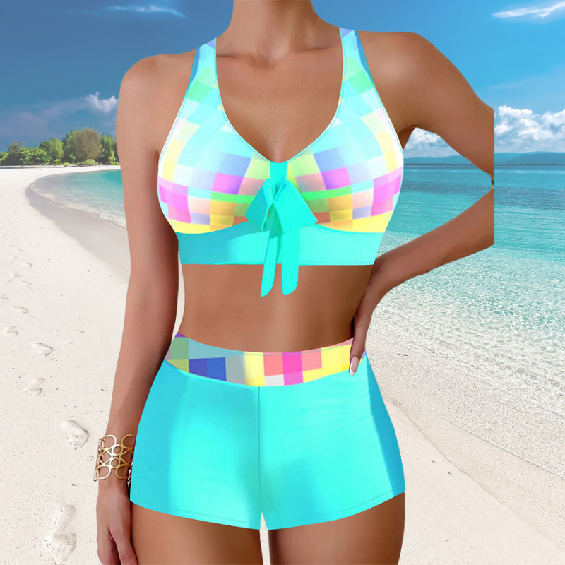 🎁【S-5XL】👙🌴 Nový styl plavek s rozděleným potiskem