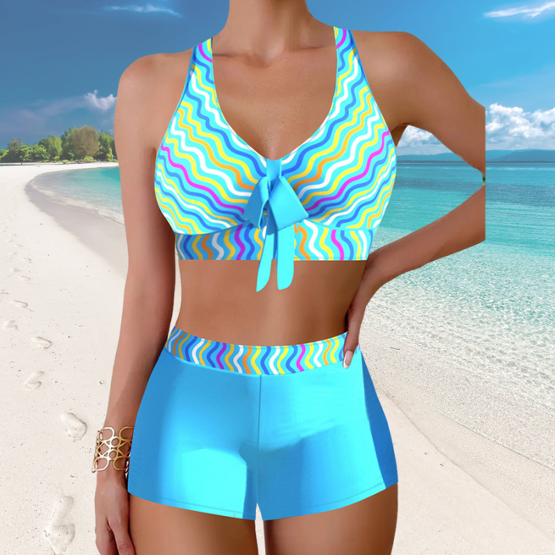 🎁【S-5XL】👙🌴 Nový styl plavek s rozděleným potiskem
