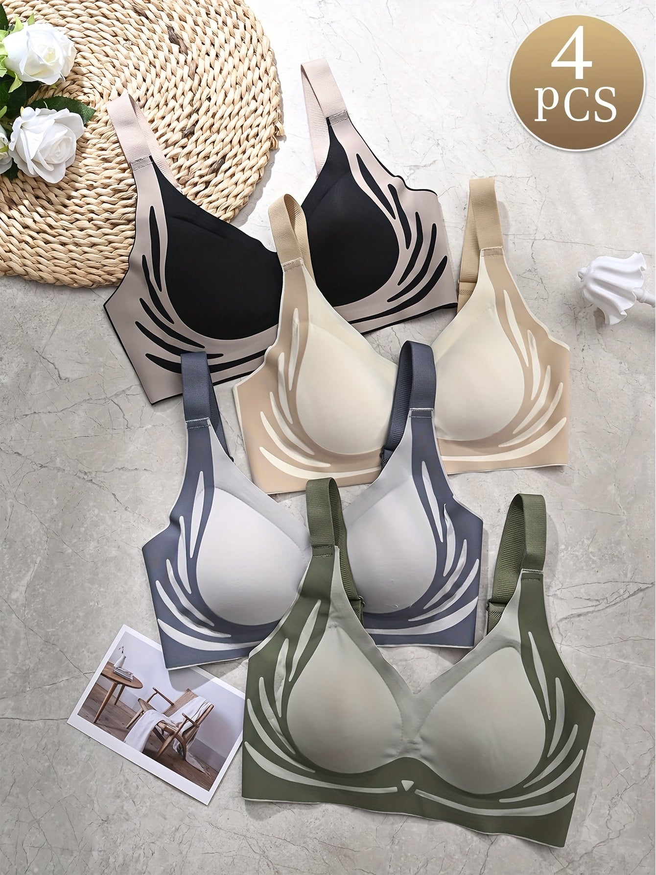 😍【Kupte 2 a získejte 2 zdarma】Dámská podprsenka bez kostic, jednodílný design❤️【40-85 kg】