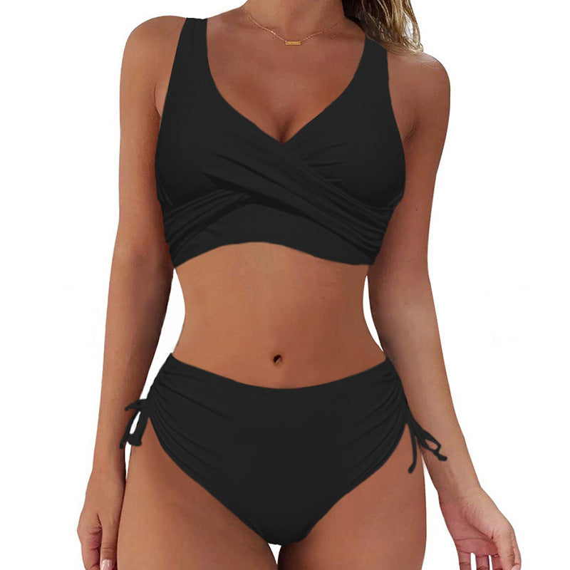 🏖️👙🏖【S–3XL】Dámské jednoduché prodyšné plavky, rychleschnoucí materiál, dvoudílný (oddělený) design