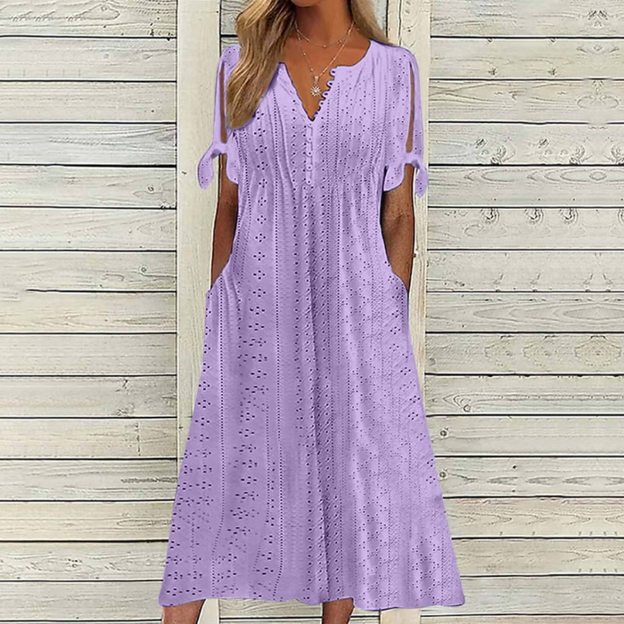 【🏆Žhavý produkt】👗Elegantní a jednoduché jednobarevné šaty - skladem v České republice