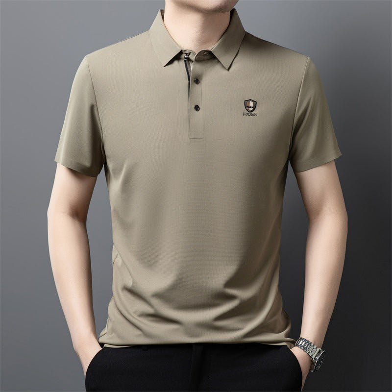 ⏳ Časově omezená nabídka【M-4XL】2026 Hedvábné ležérní polo triko s polovičními rukávy