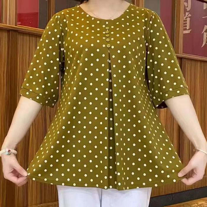 ✨【XS-6XL】Camisa con estampado de lunares primavera 2026💞