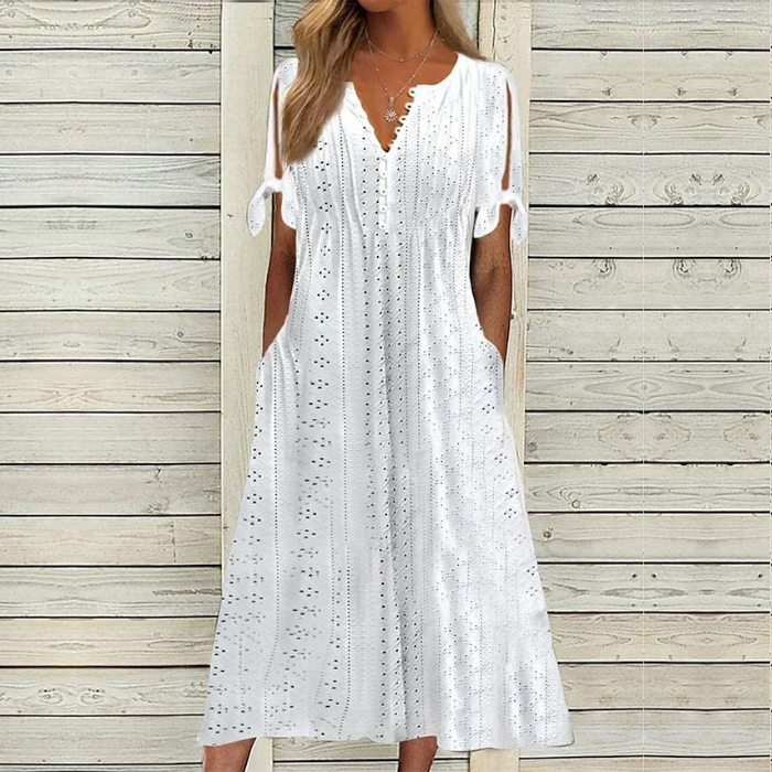 【🏆Žhavý produkt】👗Elegantní a jednoduché jednobarevné šaty - skladem v České republice
