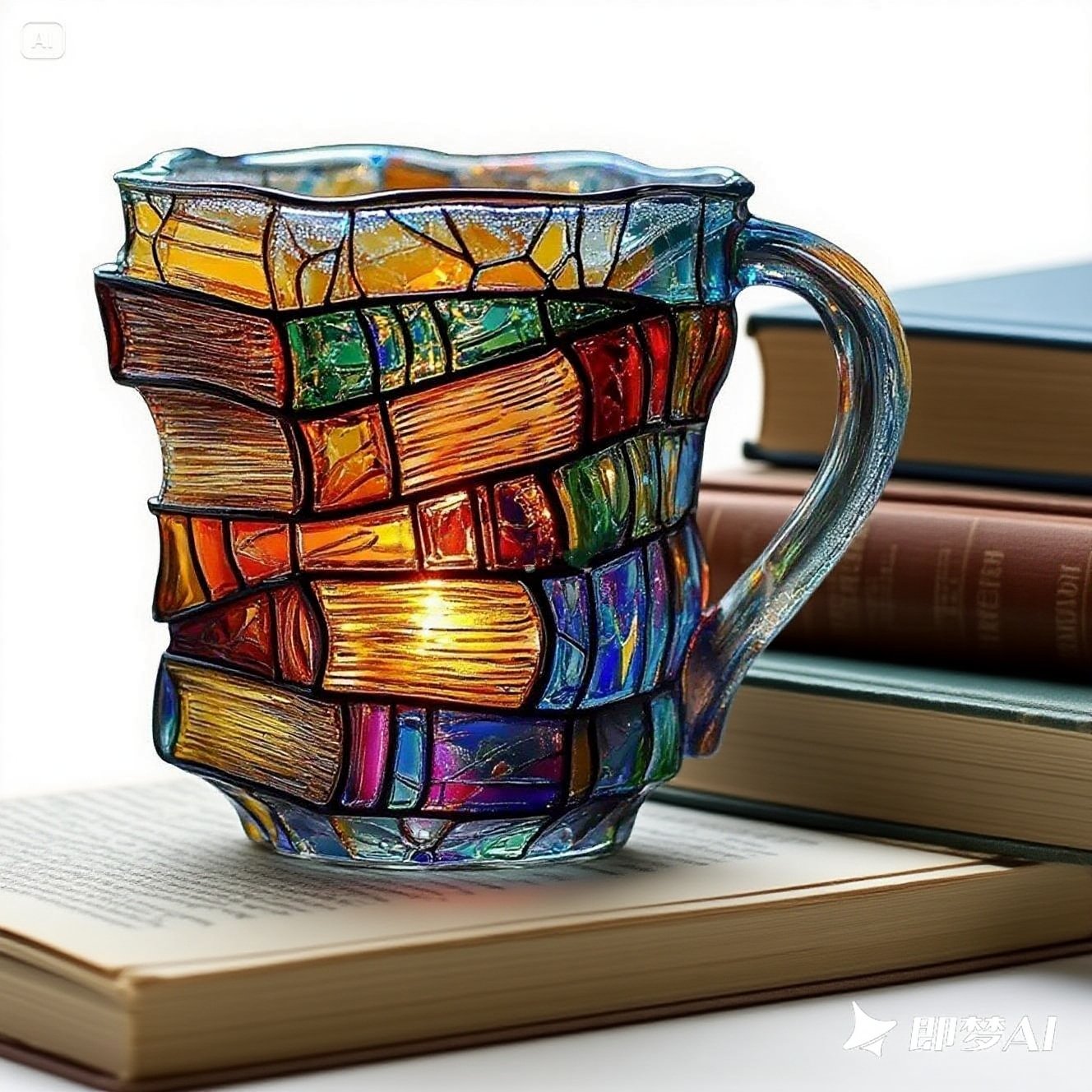 ☕【Časově omezená sleva】📚3D malovaný šálek na kávu ve tvaru knihy