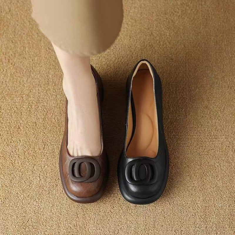 [Časově omezená nabídka] [Velikosti 35-40] Pohodlné boty z pravé kůže s 5cm vysokými podpatky 👠