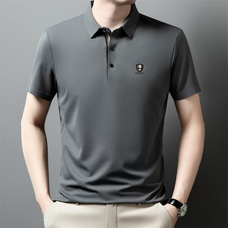 ⏳ Časově omezená nabídka【M-4XL】2026 Hedvábné ležérní polo triko s polovičními rukávy