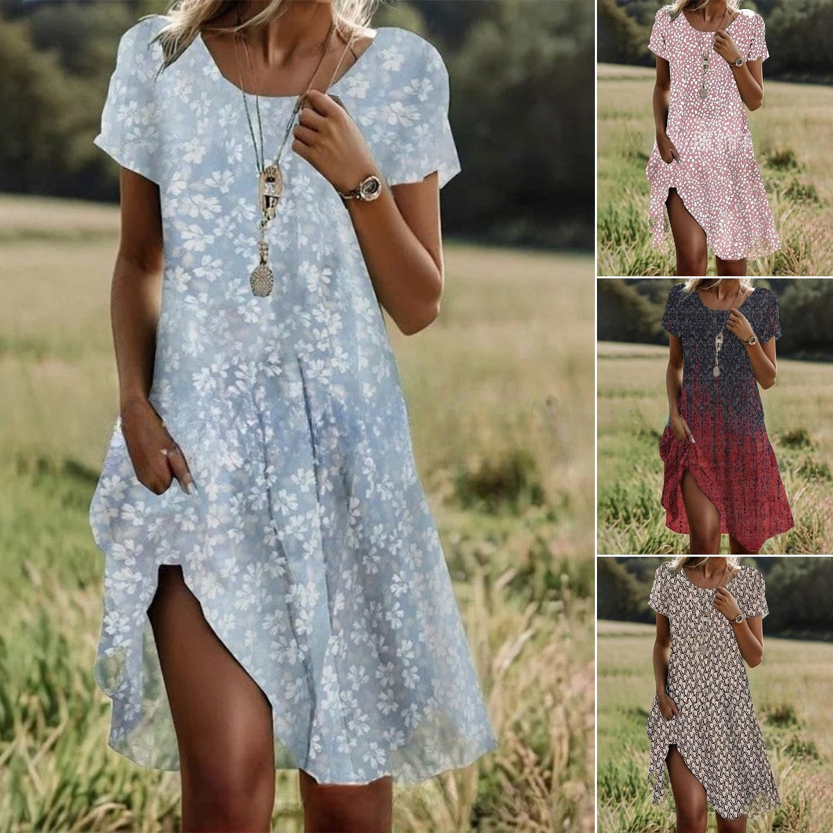 【S-3XL】👗2026 Nové šaty s kulatým výstřihem