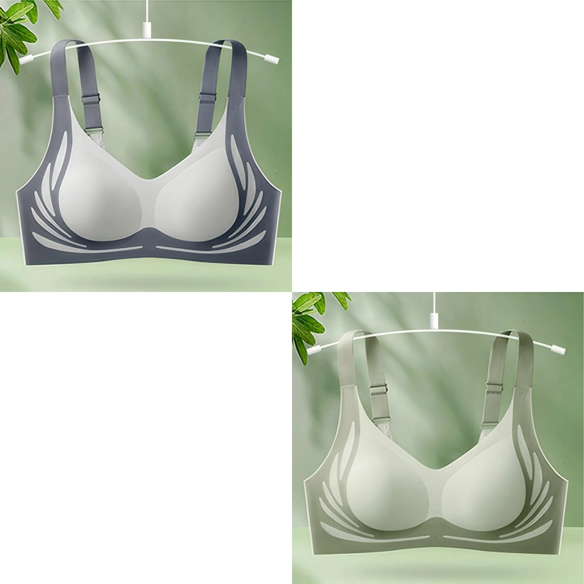 😍【Paquete de 2】Sujetador de una pieza sin aros para mujer ❤️【40-85KG】