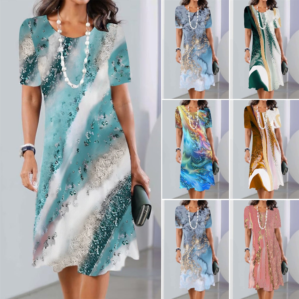 🔥👗【XS-8XL】2026 dámské sexy šaty s kulatým výstřihem