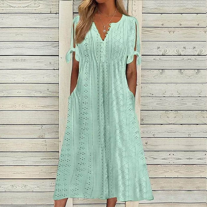 【🏆Žhavý produkt】👗Elegantní a jednoduché jednobarevné šaty - skladem v České republice