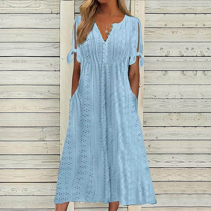 【🏆Žhavý produkt】👗Elegantní a jednoduché jednobarevné šaty - skladem v České republice