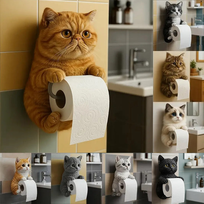 🐱【Žhavé zboží】Držák na toaletní papír s roztomilým kočičím vzorem