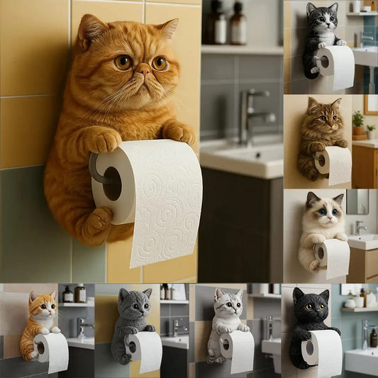 🐱【Žhavé zboží】Držák na toaletní papír s roztomilým kočičím vzorem