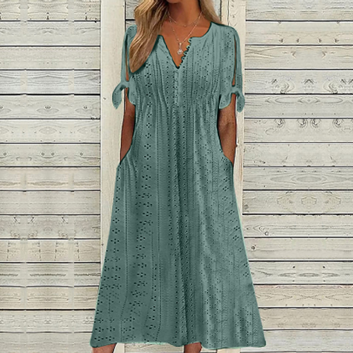 【🏆Žhavý produkt】👗Elegantní a jednoduché jednobarevné šaty - skladem v České republice