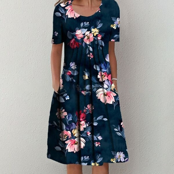 【Velikosti S-5XL】🌺🌺 Kulatý výstřih vám dodá vzhled vyšší a štíhlejší postavy. Stylová sukně s potiskem. ✅️ Sleva