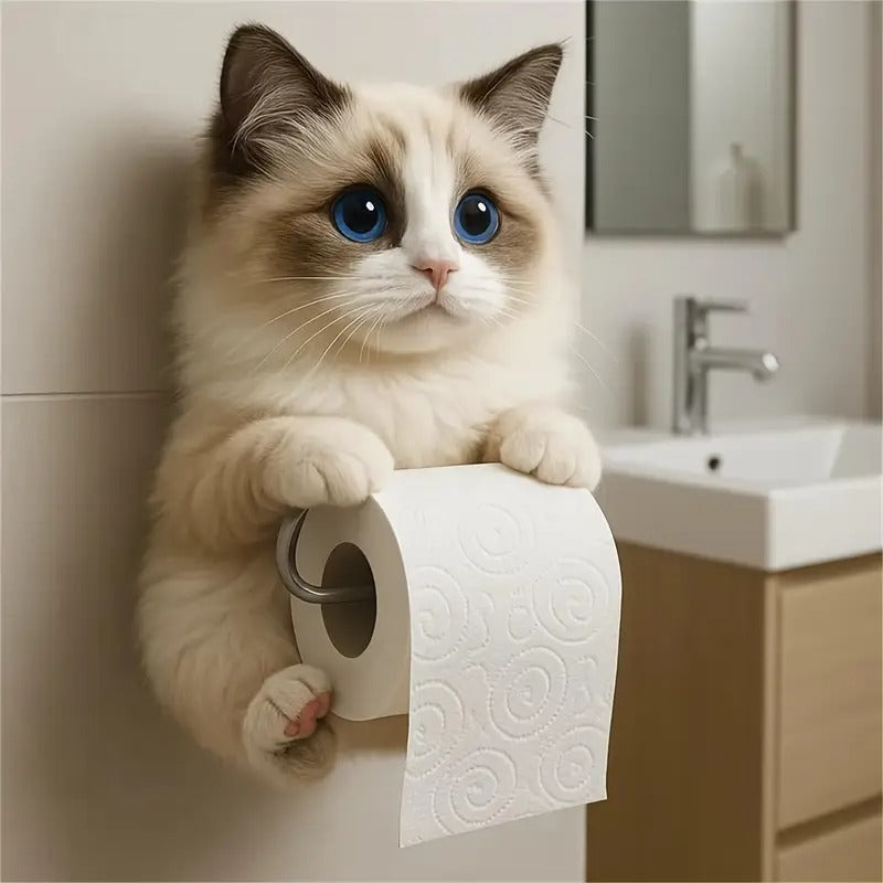 🐱【Žhavé zboží】Držák na toaletní papír s roztomilým kočičím vzorem
