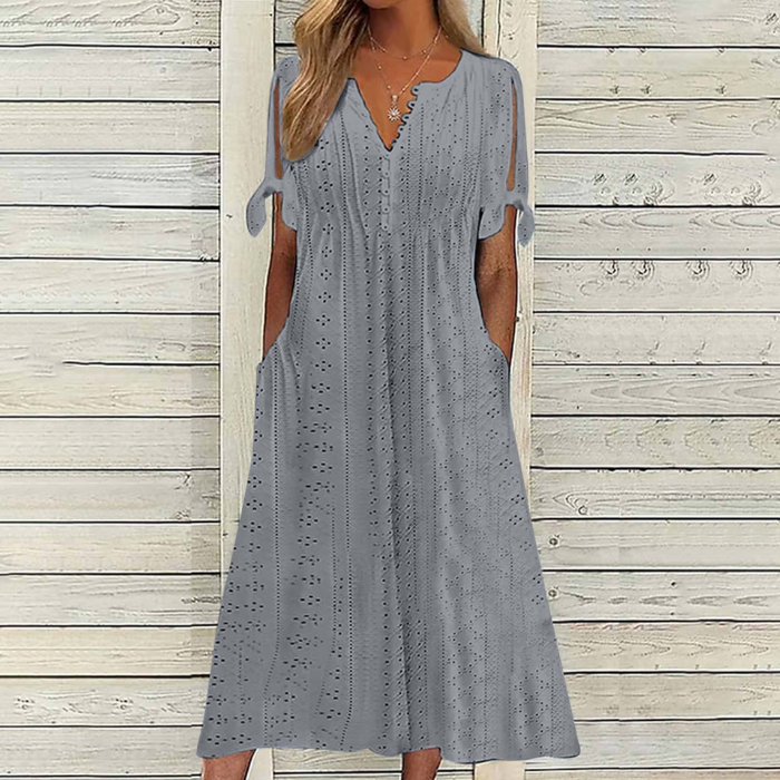 【🏆Žhavý produkt】👗Elegantní a jednoduché jednobarevné šaty - skladem v České republice