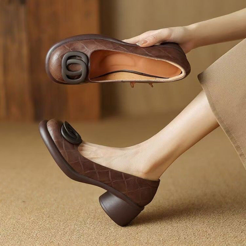 [Časově omezená nabídka] [Velikosti 35-40] Pohodlné boty z pravé kůže s 5cm vysokými podpatky 👠
