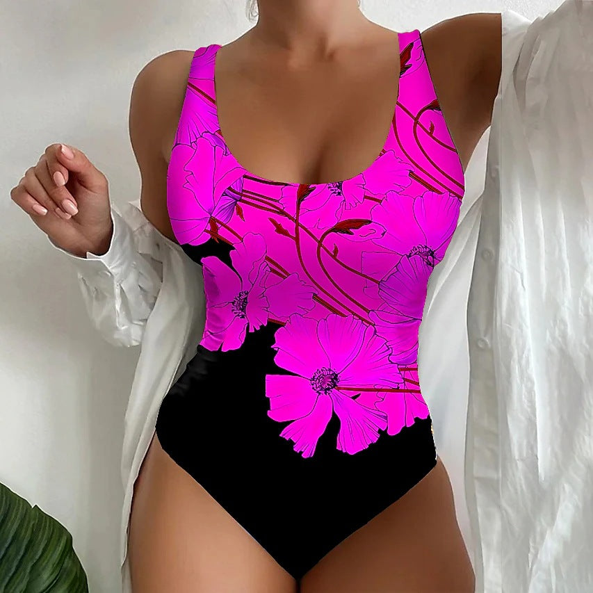 🩱【M~8XL】Jednodílné plavky s pruhovaným vzorem