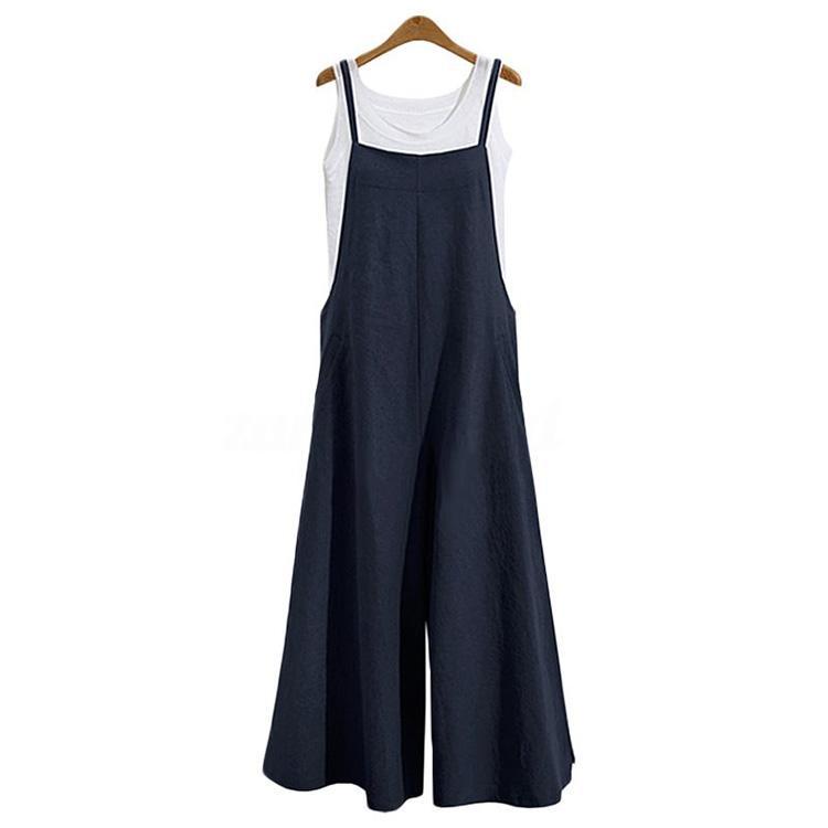 🔥😍👖【S-5XL】Jednoduchý a lehký overal, stylový overal s širokými nohavicemi