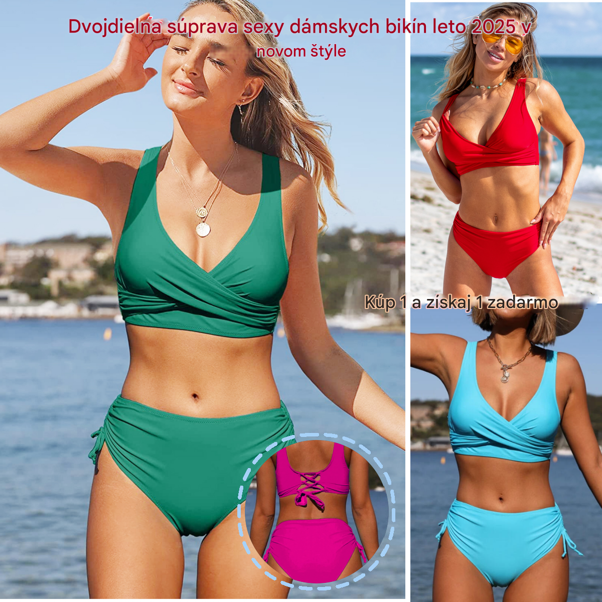 🏖️👙🏖【S–3XL】Dámské jednoduché prodyšné plavky, rychleschnoucí materiál, dvoudílný (oddělený) design